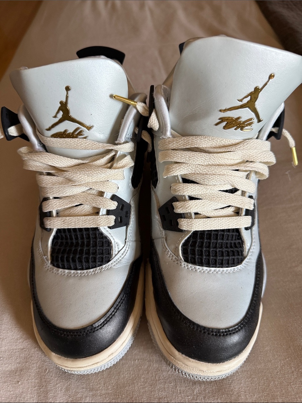Jordan Icy blue  Gold Retro Lace-Up Sneakers